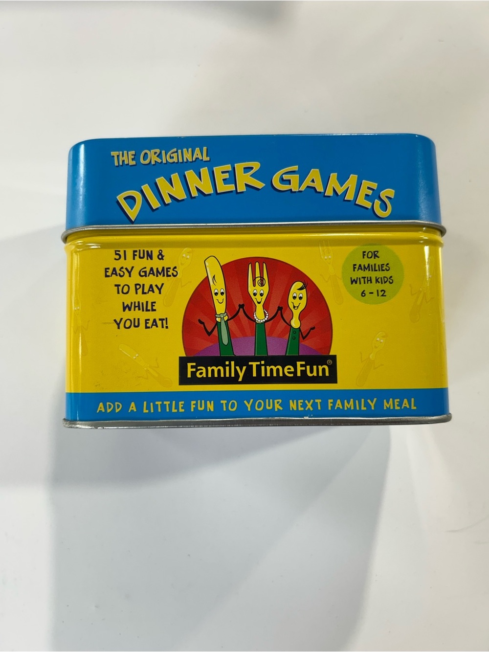 Dinner Games Tin - Blue & Yellow